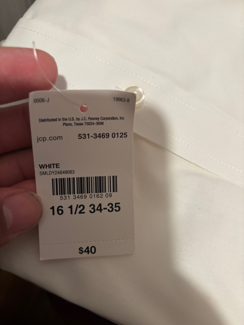 Stafford Men's White Easy-Care Stretch Dress Shirt (C1) - Picture 2 of 4